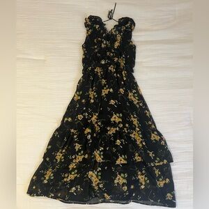 Maurices Black and Yellow Floral Dress